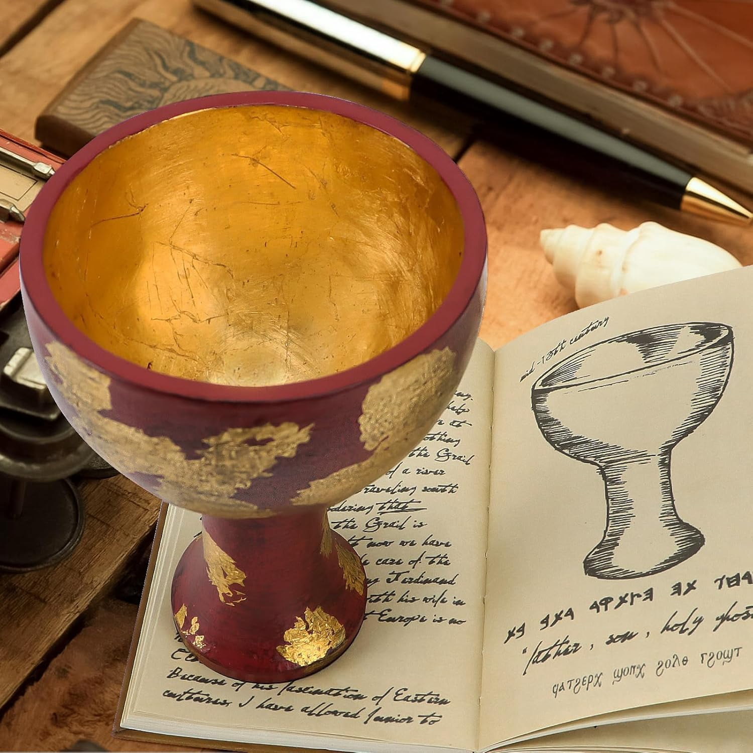 Grail Diary Indiana Journal Replica with Leather Cover and 36 Accessories for Movie Fans