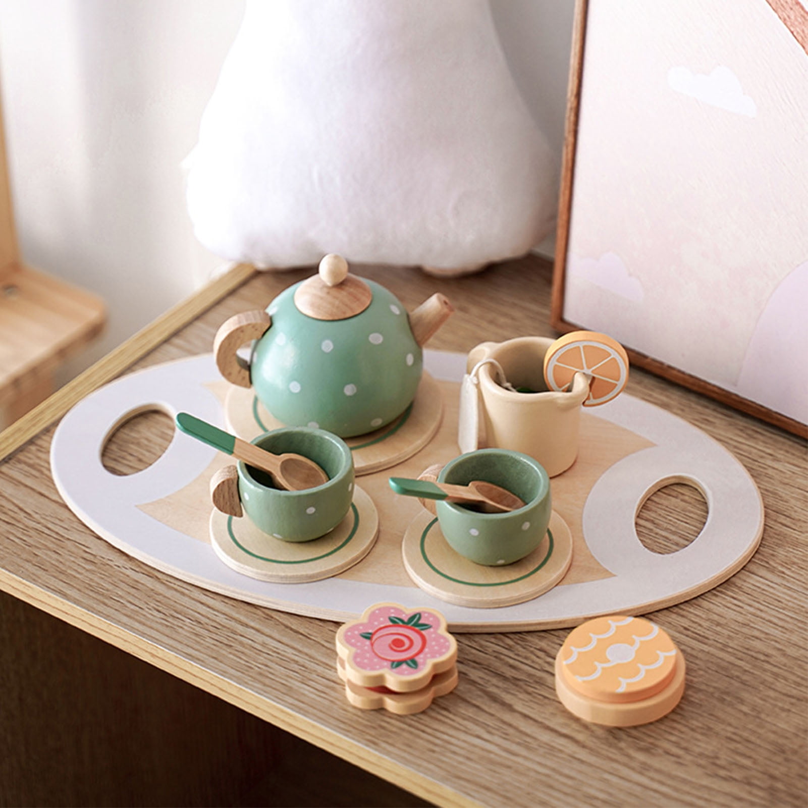 Service à Thé Licorne Pour Enfants – Jouet Dessert Princesse, Théière, Tasses, Gâteaux & Macarons, Cadeau Fille 3-12 Ans