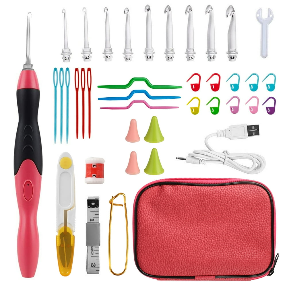 46pcs Lighted Crochet Hooks Set, EEEkit LED Rechargeable Crochet Hook