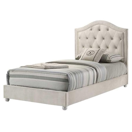 ACME Reggie Twin Bed in Beige Fabric