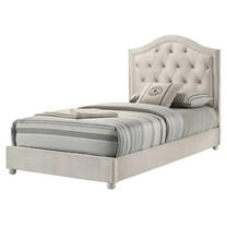 ACME Reggie Twin Bed in Beige Fabric