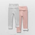 thumbnail image 2 of Atogsazn Toddler Girls 2PC Fleece Lined Legging Pants Kids Stretchy High Waist Pants Fall Winter Clothes 03-Dark Blue 6-7 Years, 2 of 4