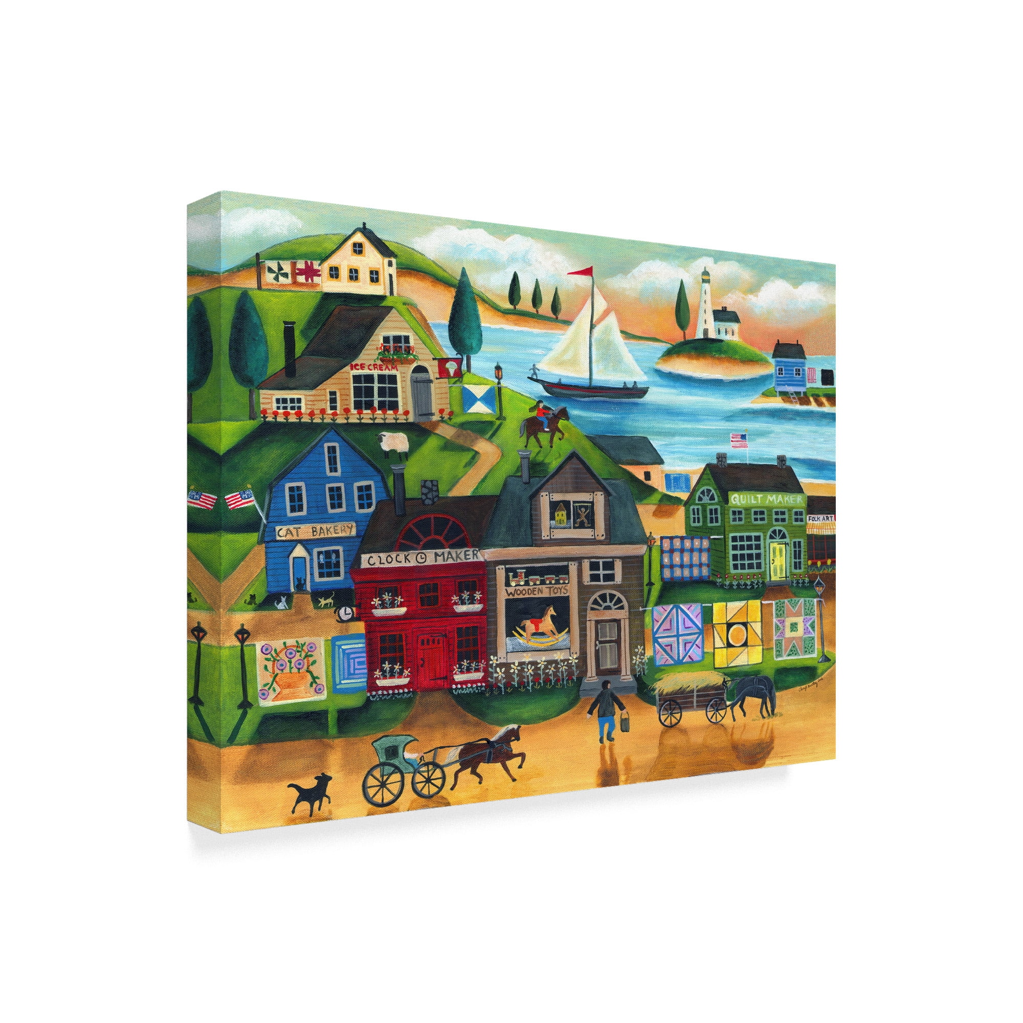Trademark Fine Art 'Seaside Harbor' Canvas Art by Cheryl Bartley