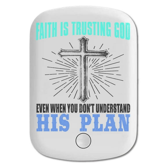 DistinctInk Magnetic Battery Pack, 5000 mAh Wireless Portable Charger with USB-C Cable, Compatible with MagSafe iPhone 14 / 13 / 12 Series - Faith Is Trusting God