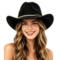 thumbnail image 2 of LILIYA Cowboy Hat,Cowgirl Hat,Lightweight Western Cowboy Hats for Women/Mens/Straw Casual with Shapeable Wide Brim Cowboy Hat Jazz Cap Fedora Headwear, 2 of 4