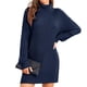 thumbnail image 5 of Vestido suéter de cuello alto, vestido suéter de cuello alto para mujer, vestido suéter, vestido suéter de color puro, diseño de última generación, 5 of 6