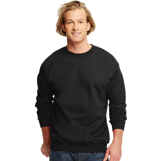 Hanes Ultimate Cotton Chandail Molletonné à Col Rond pour Adulte, 3TG, Noir