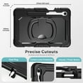 thumbnail image 4 of ELEHOLD Rugged Case for Samsung Galaxy Tab S11 2025,11-inch, Three-Layer Protection with Screen Protector Portable Folding Handle Grip 360° Rotating Kickstand Bracket Shockproof Cover,Black, 4 of 9