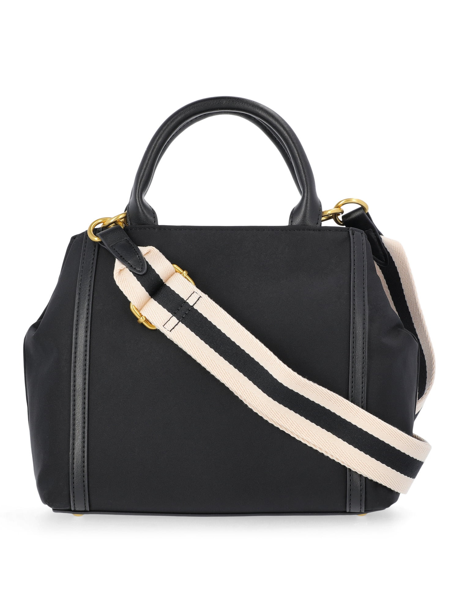 Free Assembly Women's Mixed Media Satchel, Black