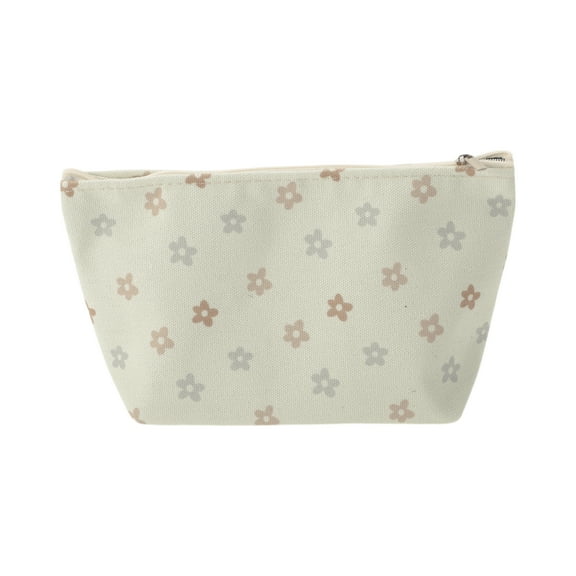 Unique Bargains 1 Pc Durable Print Makeup Bag White Coffee Color Polyester