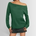 thumbnail image 2 of EDFBUYKRS Women Long Sleeve Shirts Plus Size Loose Fit Stripe Pullover Neck Button Down Sweatshirts Fashion Color Block Loose Tunic Lady Tops M, 2 of 6