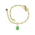 thumbnail image 1 of Delight Jewelry Lime Green Easter Egg with Color Crystal Band Gold-tone Paw Infinity Link Chain Bracelet, 6"+2" Extender, 1 of 3