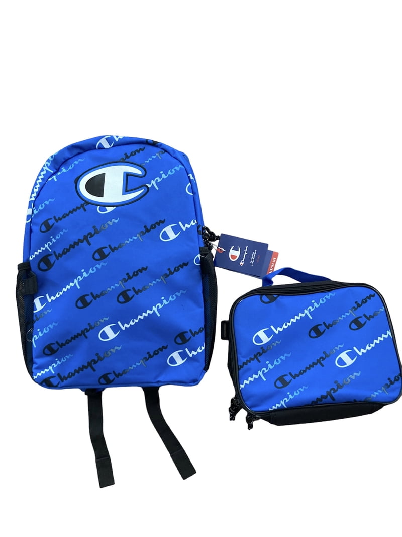 Champion Youth Backpack and Lunchbox Combo Blue All Over  display picture 2