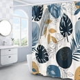 thumbnail image 4 of Abstract Boho Leaves Shower Curtain, Mid Century Minimalist Tropical Plant Shower Curtain Set, Monstera Shower Curtains for Bathroom, Waterproof Fabric with 12 Hooks, 72 x 72 Inches, 4 of 5