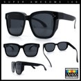 thumbnail image 2 of Polarized Fit Over Retro Rectangle Horn Rim Inset Lens Plastic Sunglasses Matte Black - Black, 2 of 6