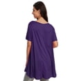 thumbnail image 6 of Womens Short Sleeve Casual Loose Fit Flare Swing Tunic Tops Basic T-Shirt Plus Size, 6 of 6