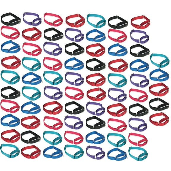 75 Martingale Dog Collar Bulk Packs Shelter Rescue Vet Assorted Colors Pick Size (Medium - 14 to 20 inch)