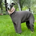 thumbnail image 5 of HQREA Fullbody Greyhound Dog Winter Coat Clothes Turtleneck Four-Legged Dog Onesie Pajamas, 5 of 6