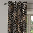 thumbnail image 3 of Ambesonne Bohemian Grommet Curtain, Earthy Retro Leaves Dots, 50"x120", Dark Taupe Grey and Ginger, 3 of 5