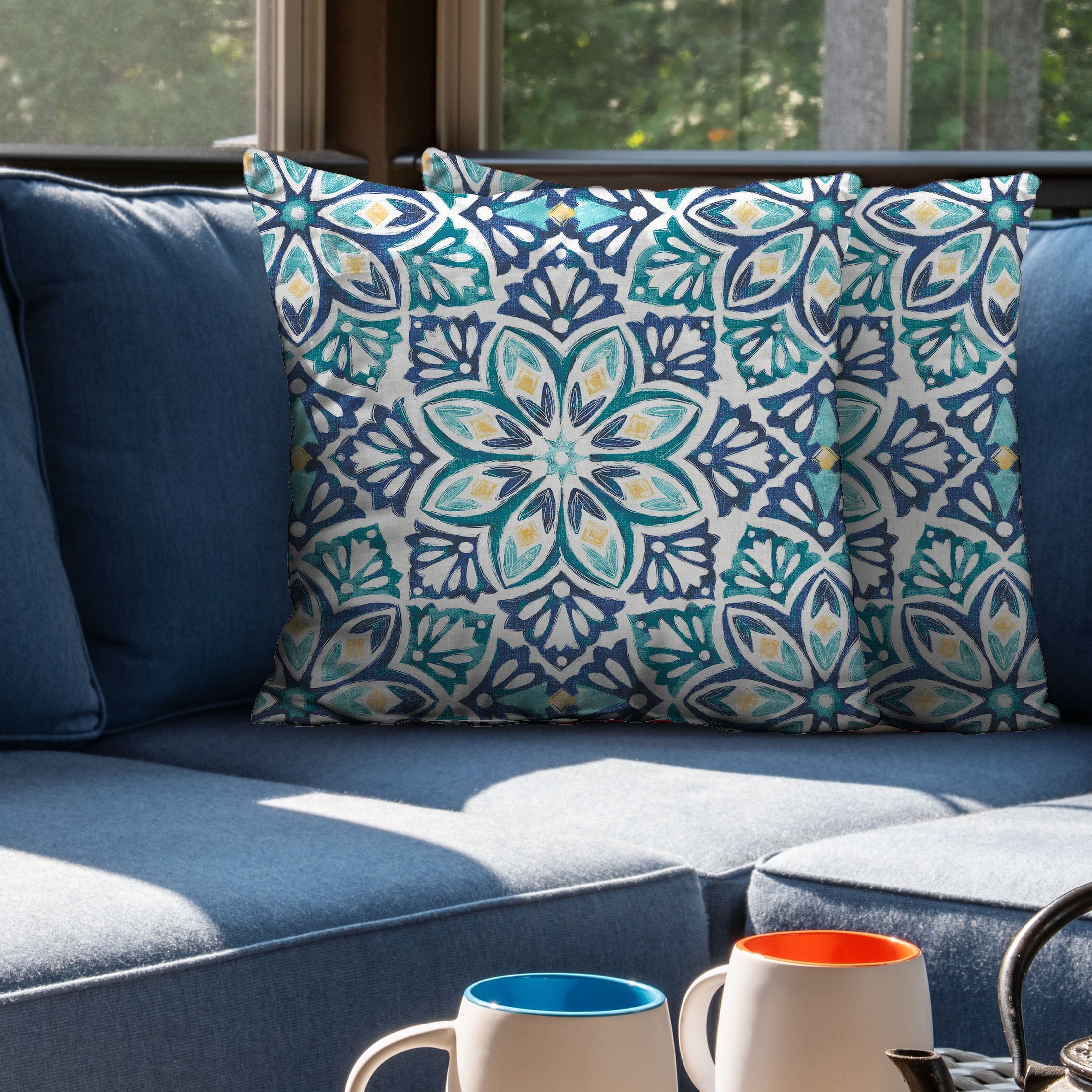 Mainstays 16" x 16" Decorative Outdoor Throw Pillow, Glacier