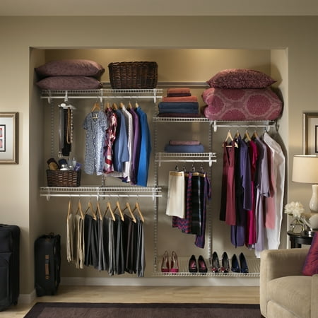 Closetmaid 880900 White Shelftrack 5 To 8 Foot Wide Closet System