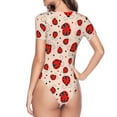 thumbnail image 4 of Haiem Red Ladybug Women's Crew Neck Short Sleeve Bodysuit Tops Stretchy Slim Basic-Large, 4 of 9