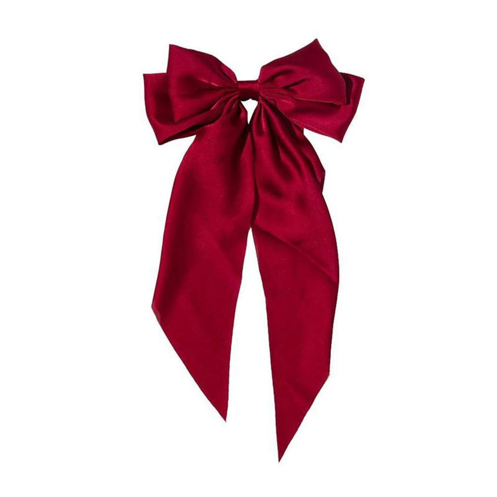 Women Girls RedVelvet Big Bow Hairpin Satin Hair Clip Cute Christmas Barrette 