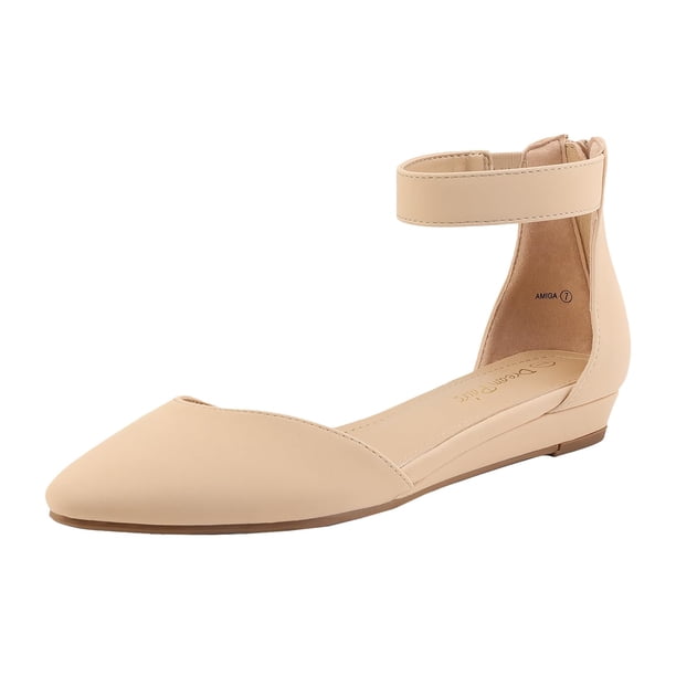 Zapatos planos con cuña baja y correa en el tobillo para mujer DREAM PAIRS talla 7.5