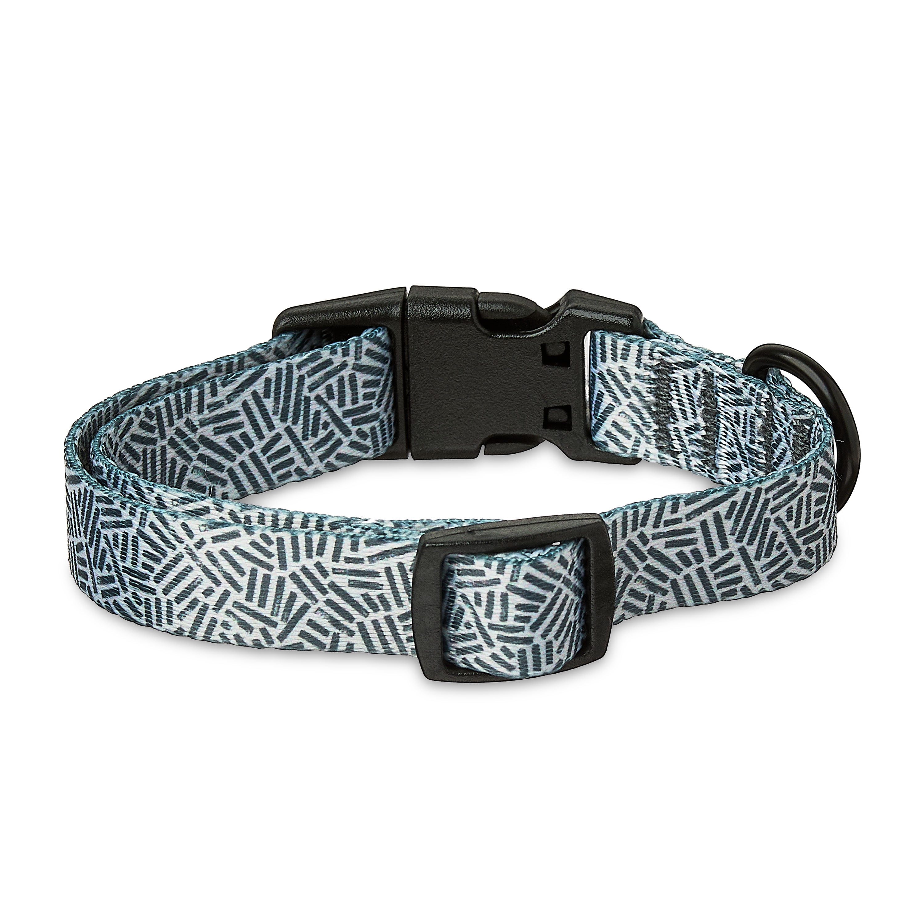 Vibrant Life Polyester Cushioned Adjustable Dog Collar, Gray Print, Small