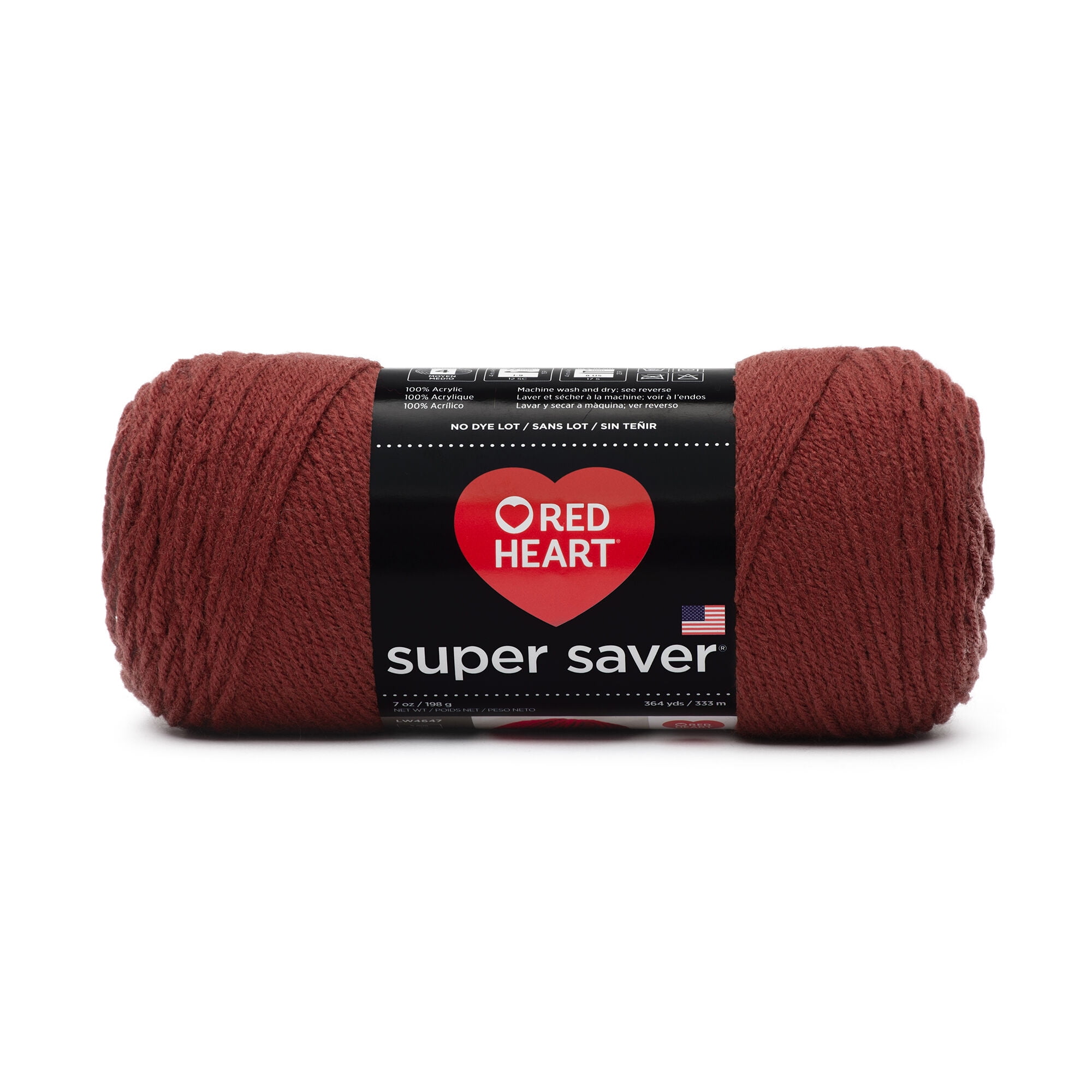 Red Heart Super Saver Medium Acrylic Redwood Yarn, 364 yd