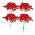thumbnail image 6 of SWETRACE Faux Poinsettia Outdoor Decorative Red Cloth 4Pcs, 6 of 8