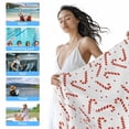 thumbnail image 5 of Candy Cane Pattern Christmas Beach Towels Blanket Soft&Absorbent Quick Dry Microfiber Red White Winter Snow Pool Towels for Swimming ,Yoga, Sports, Gym, Camping,Large 35X70in,, 5 of 8