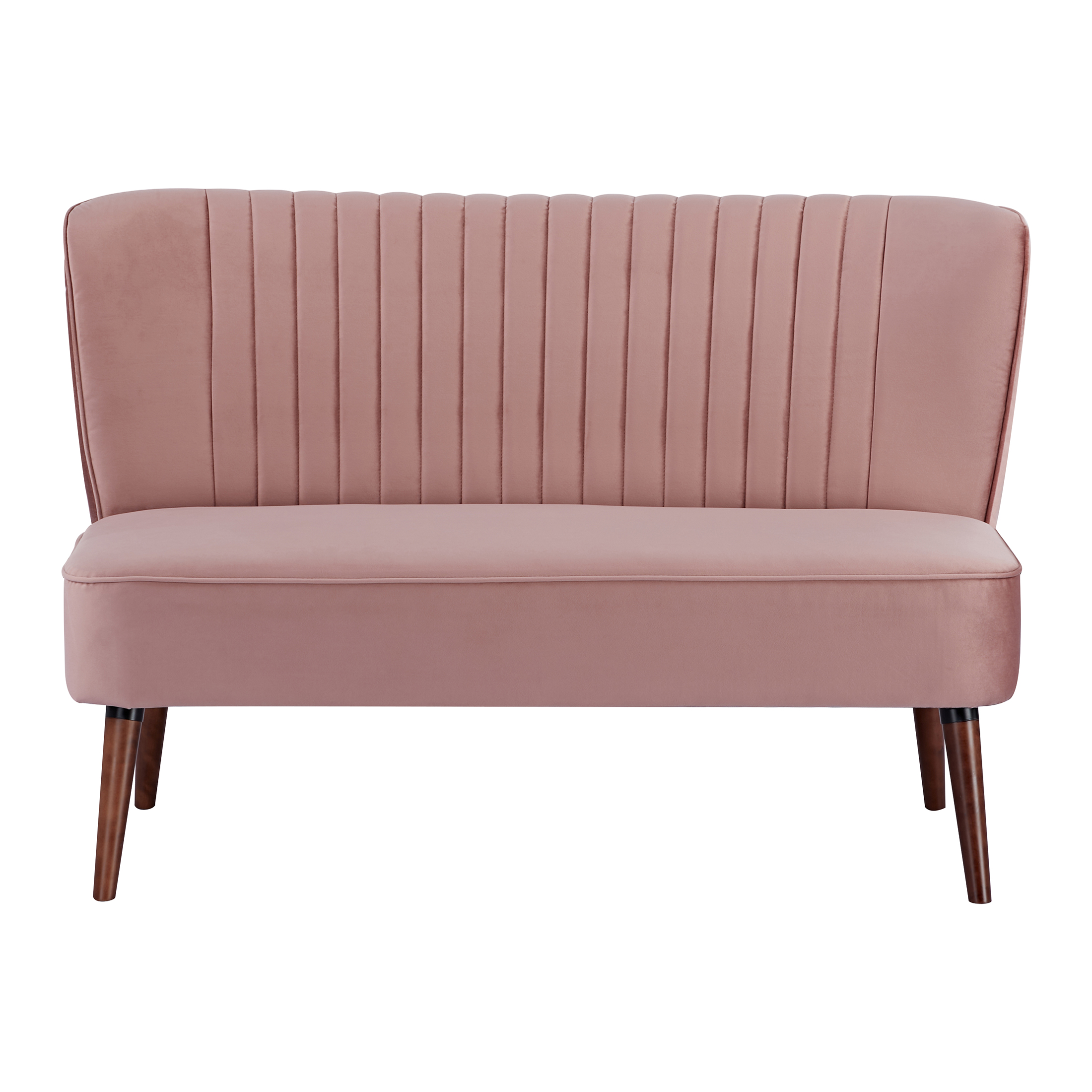 A&D Home Hollywood Mid-century Modern Velvet Tufted Loveseat, Compact 2 person Settee, Pink - image 5 of 9