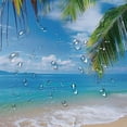 thumbnail image 5 of Orinice   Tropical Beach Shower Curtain Summer Seaside Scene Ocean Island Palm Tree Bathroom Decorations Curtain Durable Bathtub Showers Decor (Hooks Not Included) 36x72, 5 of 7
