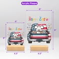 thumbnail image 5 of Happy Easter Bichon Frise American Flag Truck Acrylic Plaque Sign Ashwood Base Bichons Dog Lovers Gifts Idea Home Desk Decor - 03001, 5 of 5
