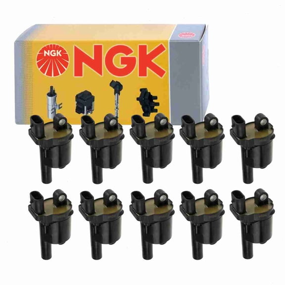 10 pc NGK 48881 Ignition Coils for 12621750 12658183 12674754 E1242 IC848 UF-742 UF742 Spark Plug Wire Boot Fits select: 2014-2023 CHEVROLET SILVERADO, 2014-2023 GMC SIERRA