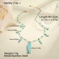 thumbnail image 2 of NICKSUN Boho Ocean Theme Beaded Necklace, 18K Gold Plated Stainless Steel Enamel Fish Starfish Charm Choker, 2 Colors Summer Vacation Beach Clavicle Jewelry for Women, 2 of 4