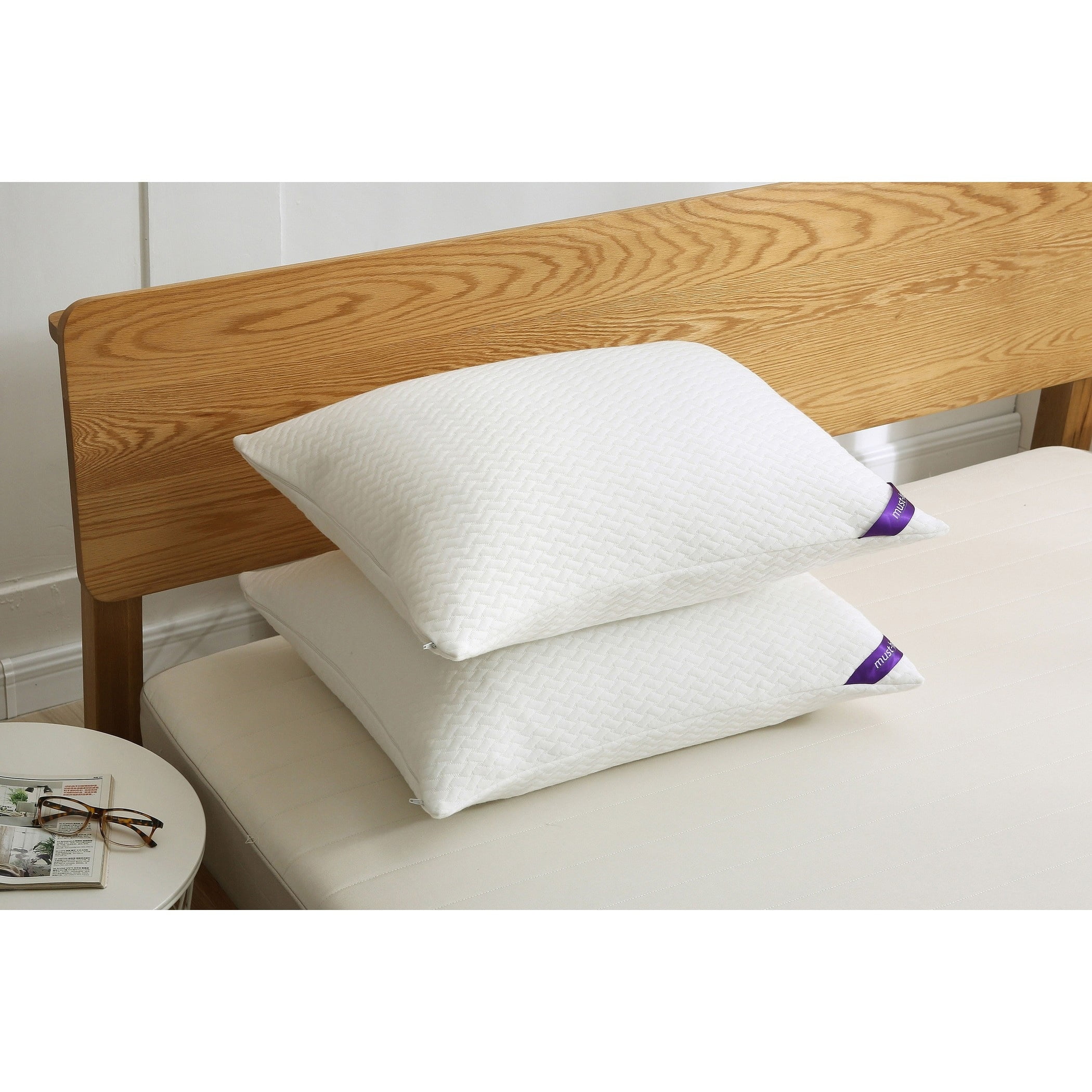 Twin Pack Nano Feather Pillow with Soft Knit Removable Cover