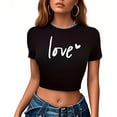 thumbnail image 4 of Plebaso T-Shirts Graphiques Courts pour Femmes Manches Courtes Imprimé Slim Col Rond T-Shirts d'Été Décontractés pour Femmes, 4 of 5
