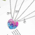 thumbnail image 4 of 3 Pack Heart Pendant Necklace Rainbow Enamel Broken Heart Pendant On Chainszz, 4 of 4