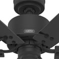 thumbnail image 2 of Hunter 52 inch Indoor Ceiling Fan No Light - Black Ceiling Fan without Light, 6 Blades, Standard Mount, For Bedroom, Living Room, or Kitchen, Pull Chain - Gilrock 51817, Matte Black, 2 of 14