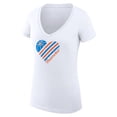 thumbnail image 2 of Women's G-III 4Her by Carl Banks White Oklahoma City Thunder Super-Slim Fit Lightweight Heart V-Neck T-Shirt, 2 of 3
