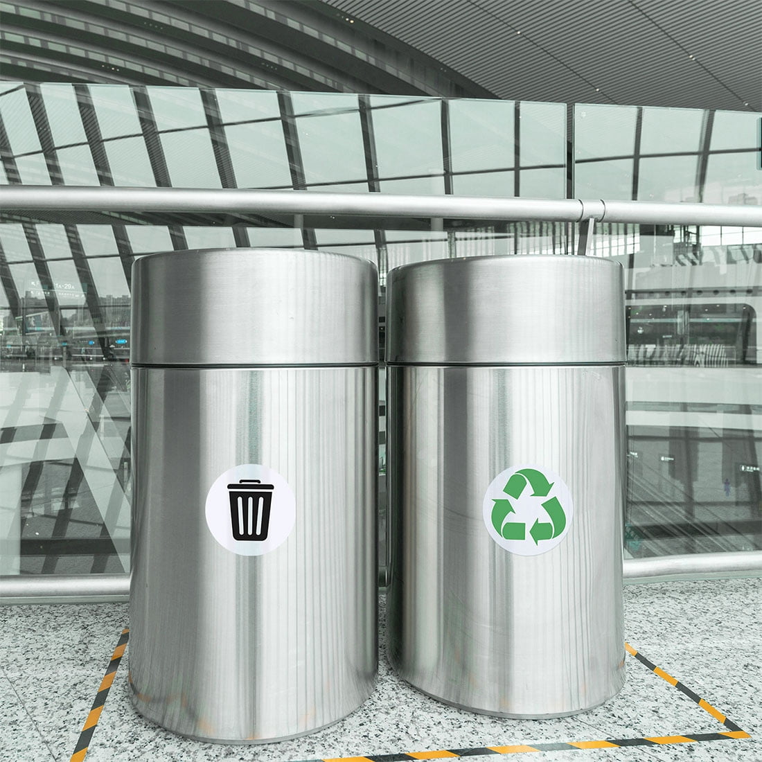Unique Bargains Recycle Trash Sticker Bin Labels Self-Adhesive Garbage Sign Decals White