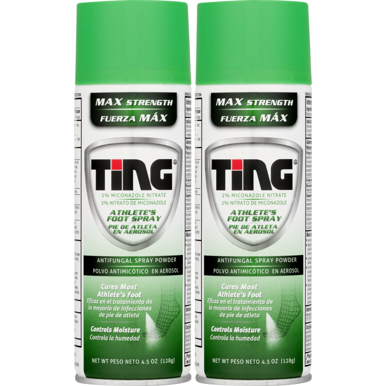 Ting Athletes Foot And Jock Itch Anti Fungal Spray Powder 4.5 Oz Pack Of 2  