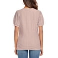 thumbnail image 5 of DreamFish Women's Tops Summer V Neck Tops Puffy Short Sleeve Tunic Casual Eyelet Top, 5 of 5