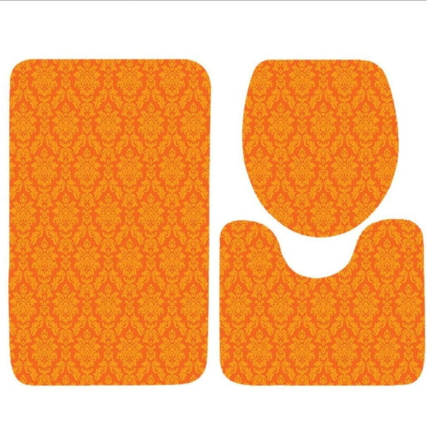 PUDMAD Burnt Orange Collection Big and Small Ornate Floral Patterns 3