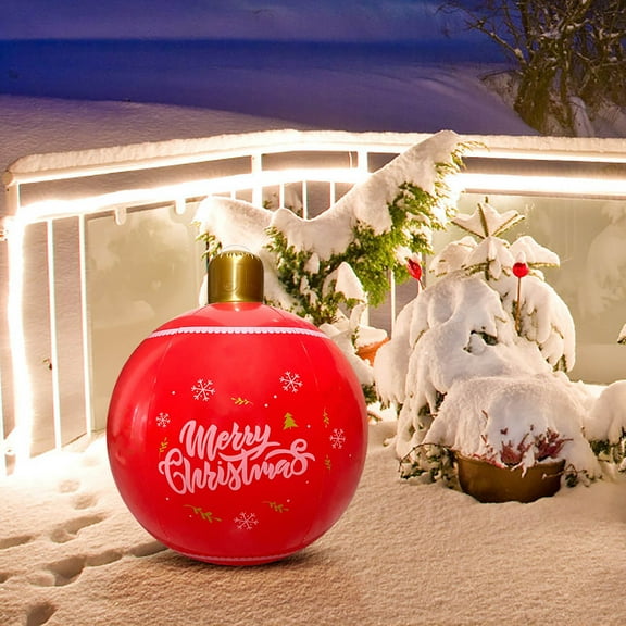 Christmas Inflatable Ball, Outdoor PVC Printed Christmas Ornament Yard Decoration, Waterproof Inflatable Holiday Ball for Lawn, Garden, Patio, and Christmas Party Décor 2025