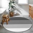 thumbnail image 3 of Round Rugs 4Ft, Black Grey Striped Round Area Rug Washable Indoor Throw Carpet, Farmhouse Modern Soft Non Slip Circle Rug for Kitchen Nursery Room Home Decor Aesthetic, 3 of 8