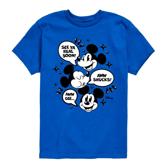 Disney - Mickey Mouse - See Ya Soon!, Aww Shucks!, Aww Gee - Youth Short Sleeve Graphic T-Shirt