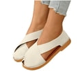 thumbnail image 4 of Viluyesy Women's Flat Sandals, Closed Toe Hollow Up Breathable Wide Width New Style Shallow Casual Shoes White 8.5, 4 of 9